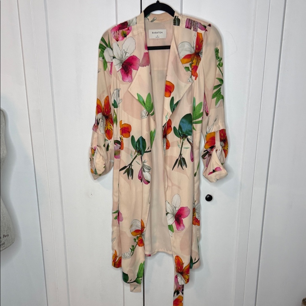 Aritzia Babaton Mediume Quincey Cream and Pink Floral Jacket - Picture 3 of 8